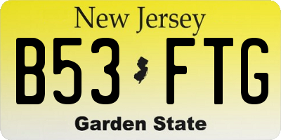 NJ license plate B53FTG
