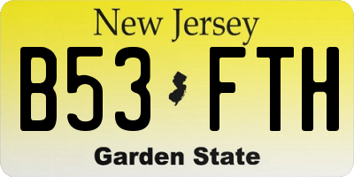 NJ license plate B53FTH