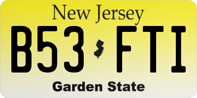 NJ license plate B53FTI