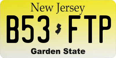 NJ license plate B53FTP