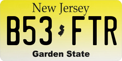NJ license plate B53FTR