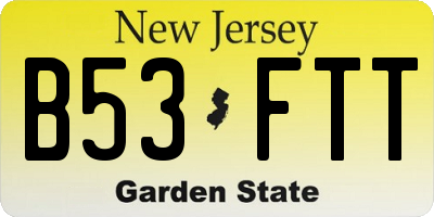 NJ license plate B53FTT