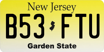 NJ license plate B53FTU