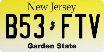 NJ license plate B53FTV