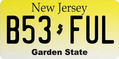 NJ license plate B53FUL