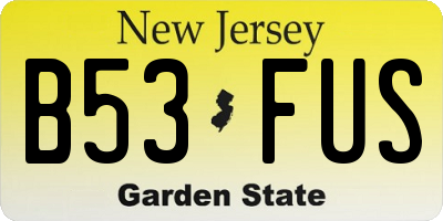 NJ license plate B53FUS