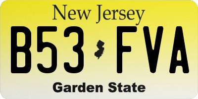 NJ license plate B53FVA