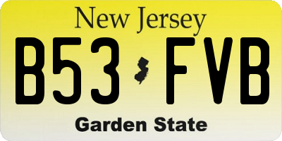 NJ license plate B53FVB
