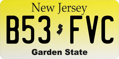 NJ license plate B53FVC