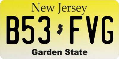 NJ license plate B53FVG
