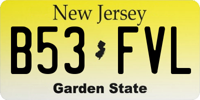 NJ license plate B53FVL