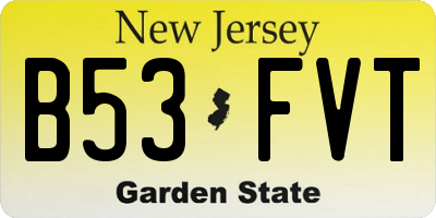 NJ license plate B53FVT