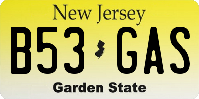 NJ license plate B53GAS