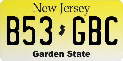 NJ license plate B53GBC