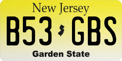 NJ license plate B53GBS