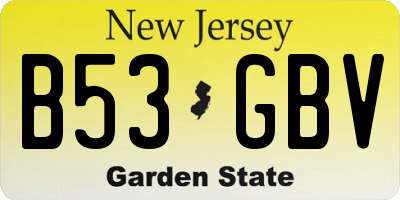 NJ license plate B53GBV