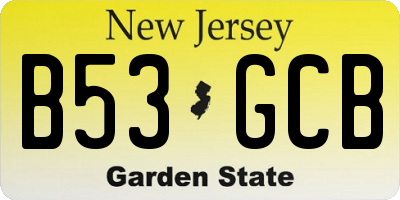 NJ license plate B53GCB