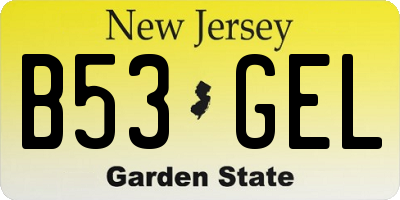 NJ license plate B53GEL