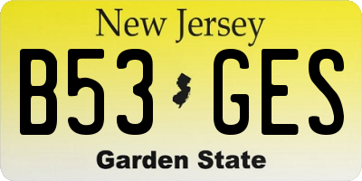NJ license plate B53GES