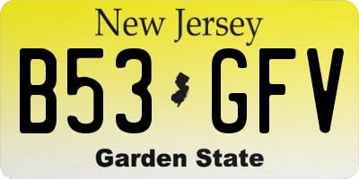 NJ license plate B53GFV