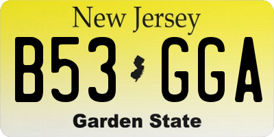 NJ license plate B53GGA