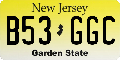 NJ license plate B53GGC