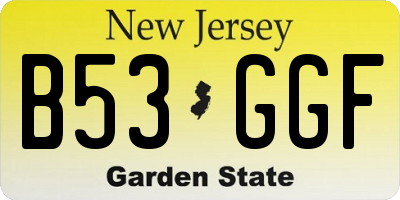 NJ license plate B53GGF