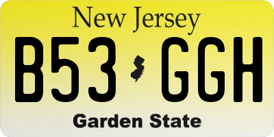 NJ license plate B53GGH