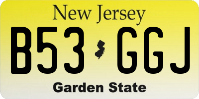 NJ license plate B53GGJ