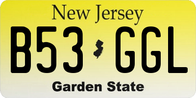NJ license plate B53GGL
