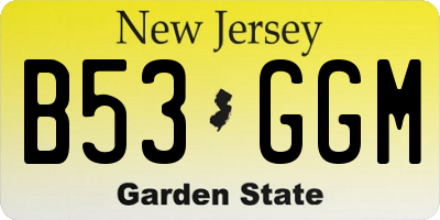 NJ license plate B53GGM