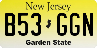 NJ license plate B53GGN