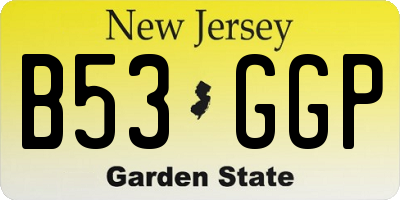 NJ license plate B53GGP