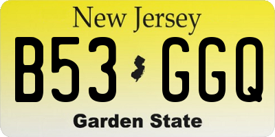 NJ license plate B53GGQ