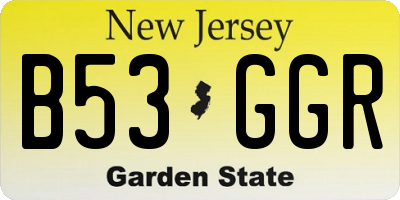 NJ license plate B53GGR