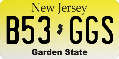 NJ license plate B53GGS