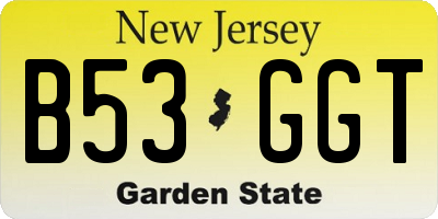 NJ license plate B53GGT