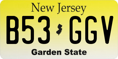 NJ license plate B53GGV