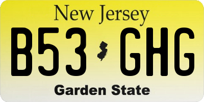 NJ license plate B53GHG