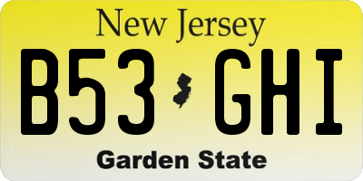 NJ license plate B53GHI