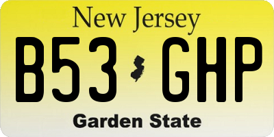 NJ license plate B53GHP
