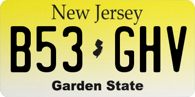 NJ license plate B53GHV