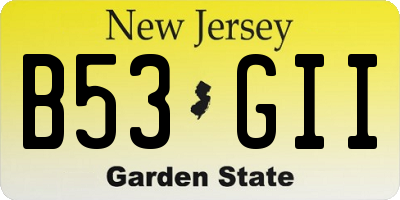 NJ license plate B53GII
