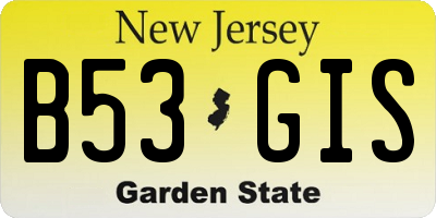 NJ license plate B53GIS
