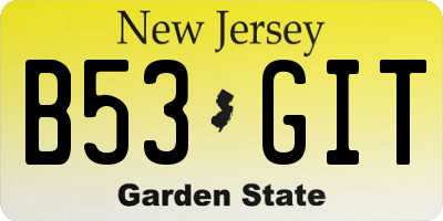 NJ license plate B53GIT