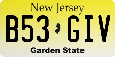 NJ license plate B53GIV