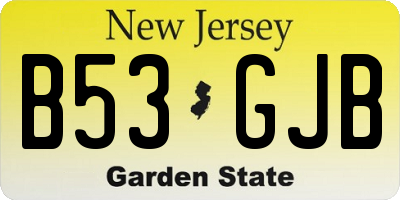 NJ license plate B53GJB