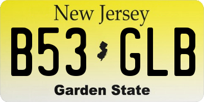 NJ license plate B53GLB