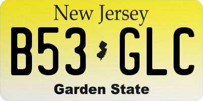 NJ license plate B53GLC