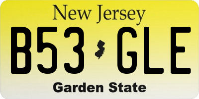 NJ license plate B53GLE